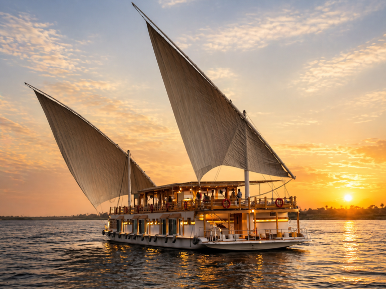 About Nilia Tours: Nile cruise ship on the river in Egypt