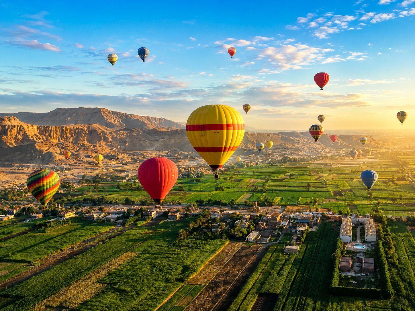 Hot-air balloon over Luxor