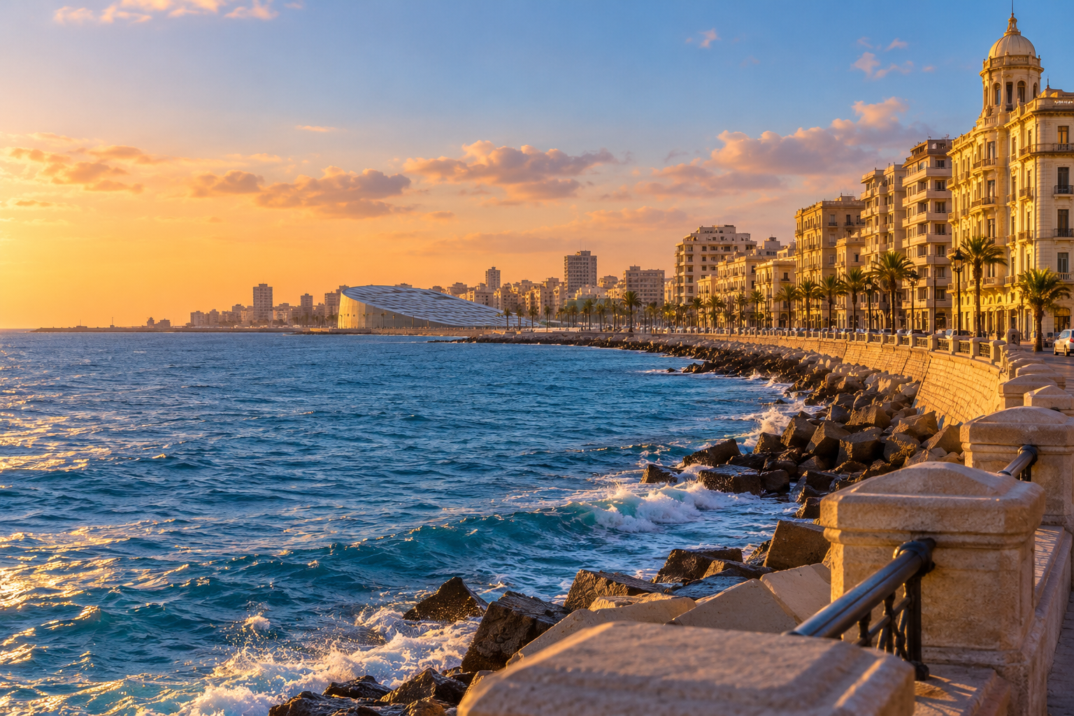 Alexandria waterfront on the Mediterranean