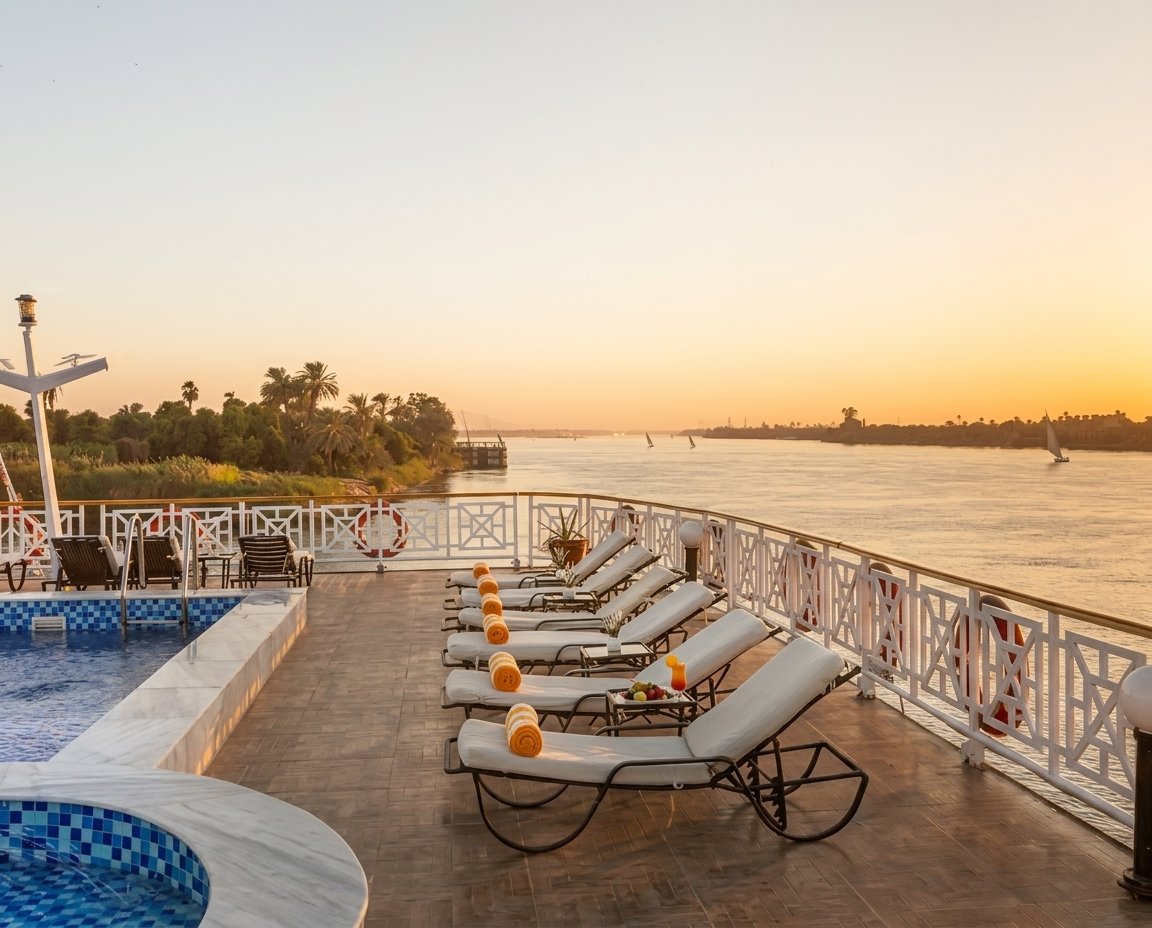 Sun deck aboard a Nile cruise boat