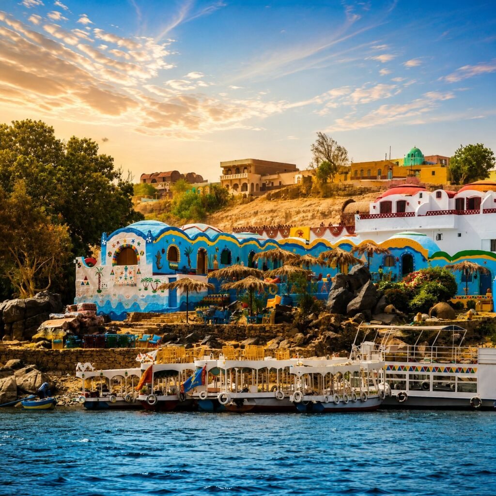 Colorful Nubian Village beside the Nile