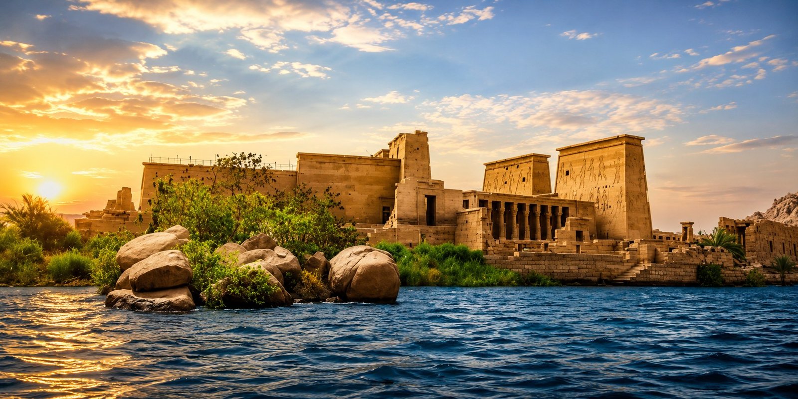 Philae Temple beside the Nile in Aswan